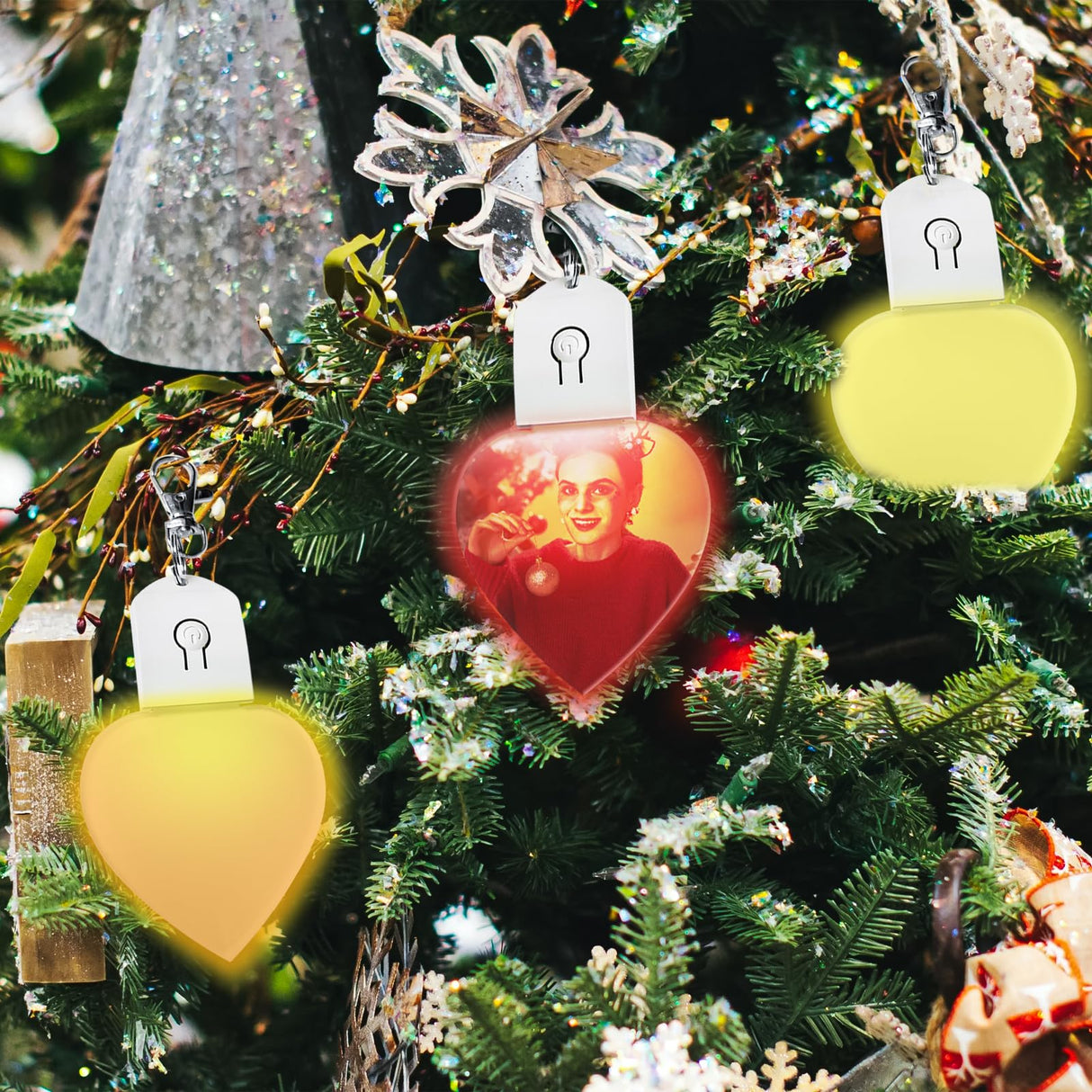 10Pcs Sublimation Keychain Blanks Bulk with LED Keychain Acrylic Lighted Transfer DIY Crafts with Keyrings for Photos (Heart) YWNYT