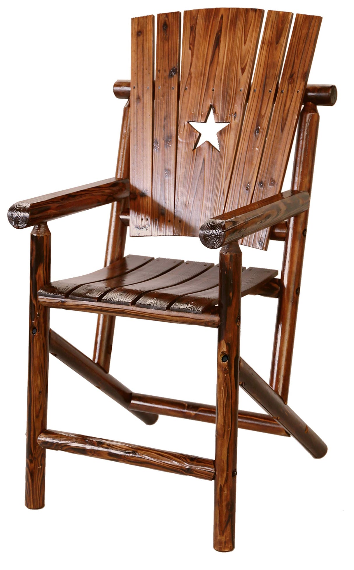 Leigh Country Bar Arm Chair with Star, Brown Leigh Country