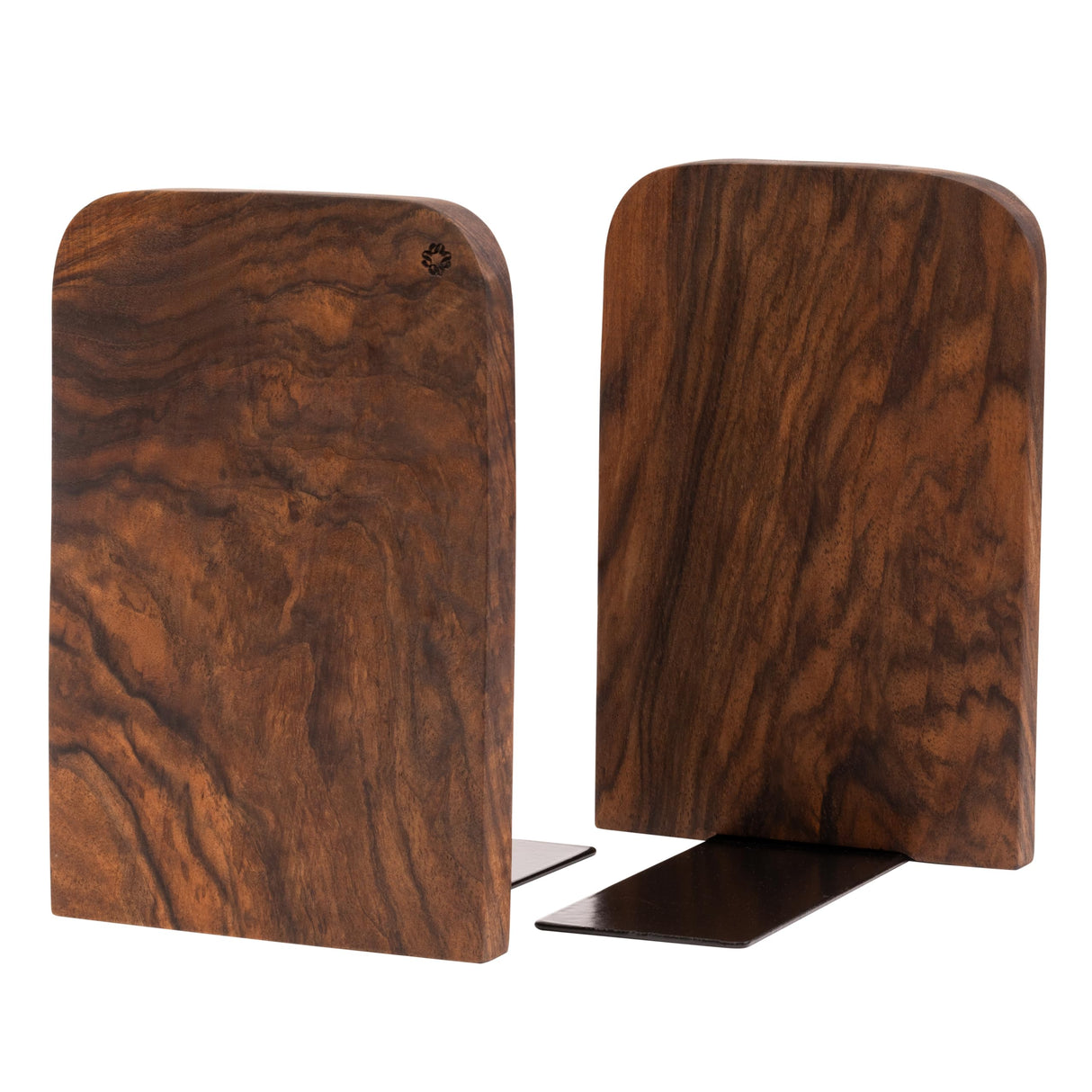 TILISMA Handmade Walnut Book Ends | Wooden Slim Bookends for Shelves Heavy Duty | Modern Wood Bookend for Shelf | Decorative Book Stopper | Reading Accessories TILISMA