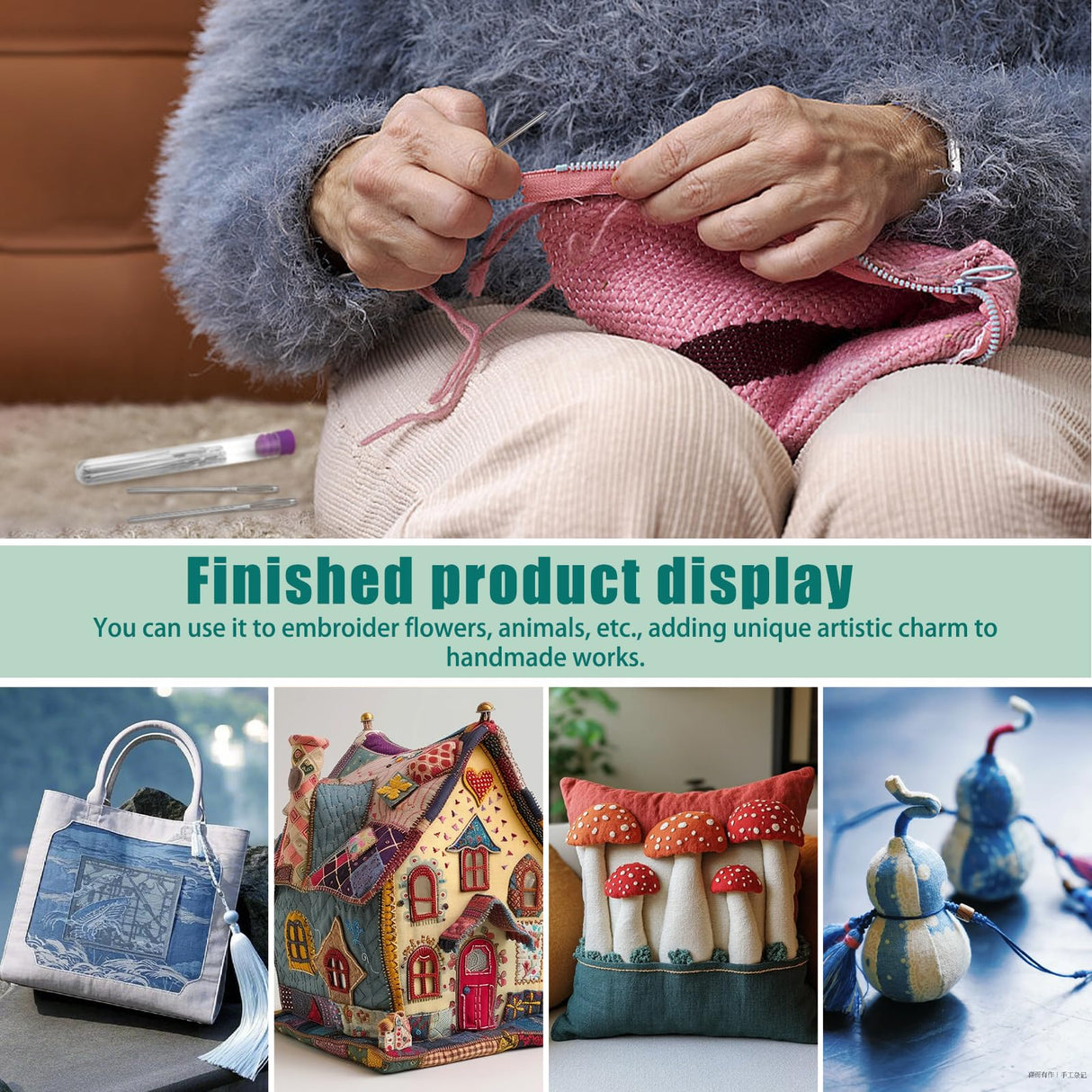 Bupete 65 Pcs Large Eye Blunt Needles Set, 12 Sizes Large Eye Sewing Needles, Tapestry Needles, Yarn Needles with Threaders, Embroidery Needles for Hand Sewing for Knitting Sewing Bupete