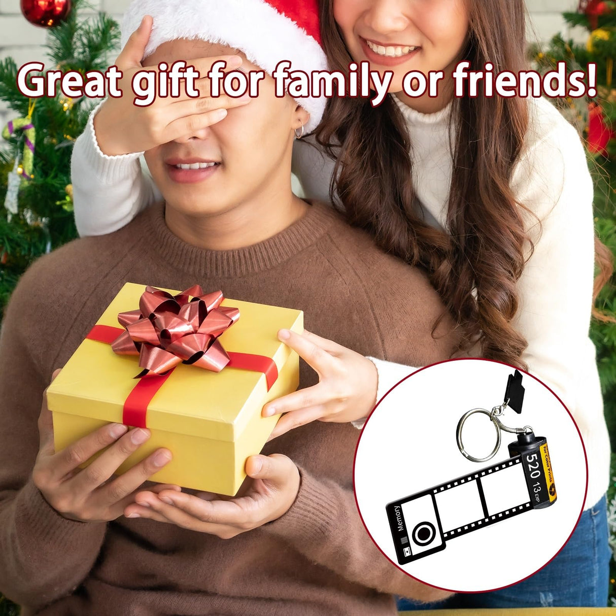 OKBA 4 pack Sublimation blank memory film roll keychain, double-sided sublimation camera film roll key chain, DIY custom blank products OKBA