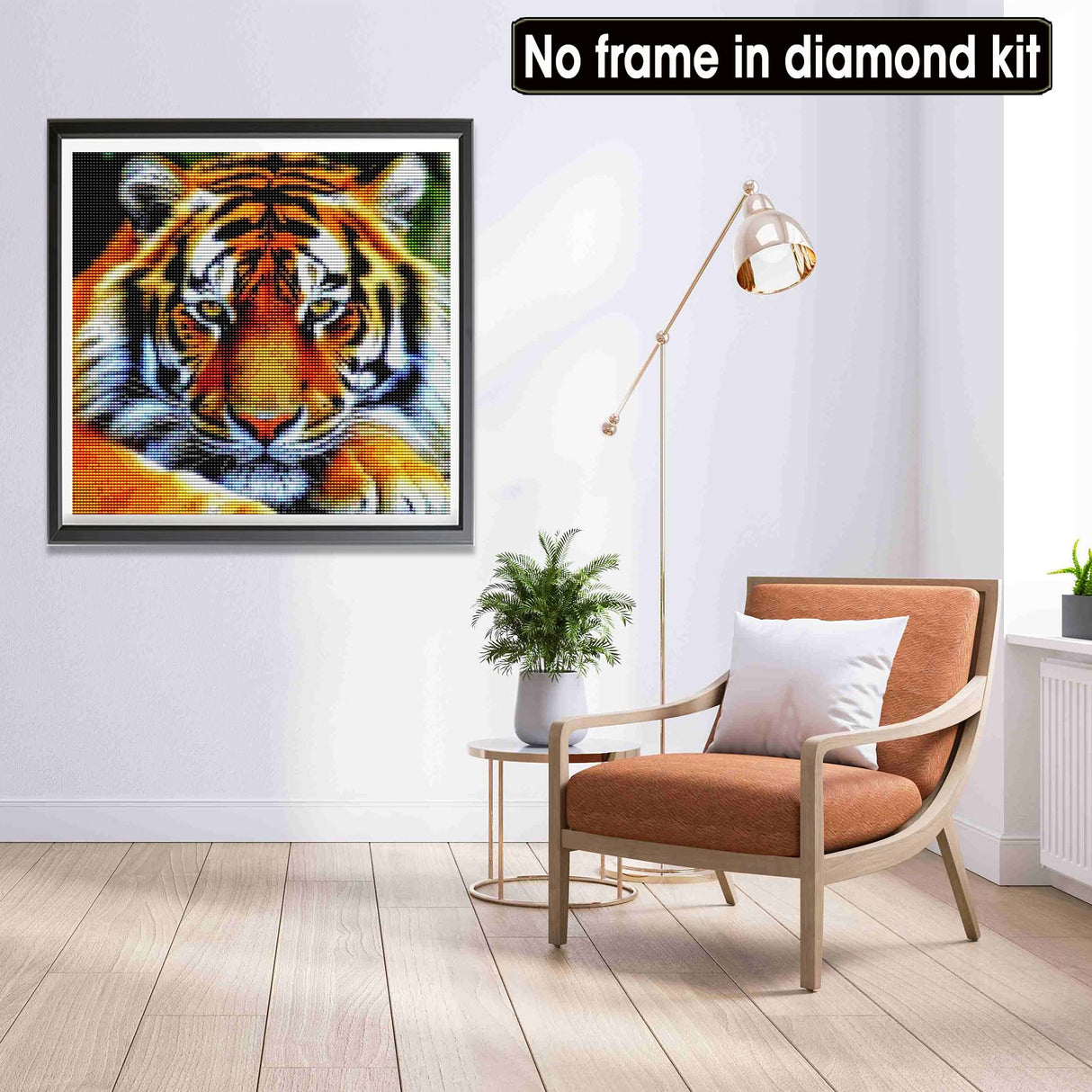 LOMSIOY DIY 5D Diamond Art Kits for Adults, Tiger Diamond Painting Kits for Beginner, Animal Diamond Art with Round Full Drill Rhinestone Crafts Gem Arts for Home Wall Decor 12 * 12 inch LOMSIOY