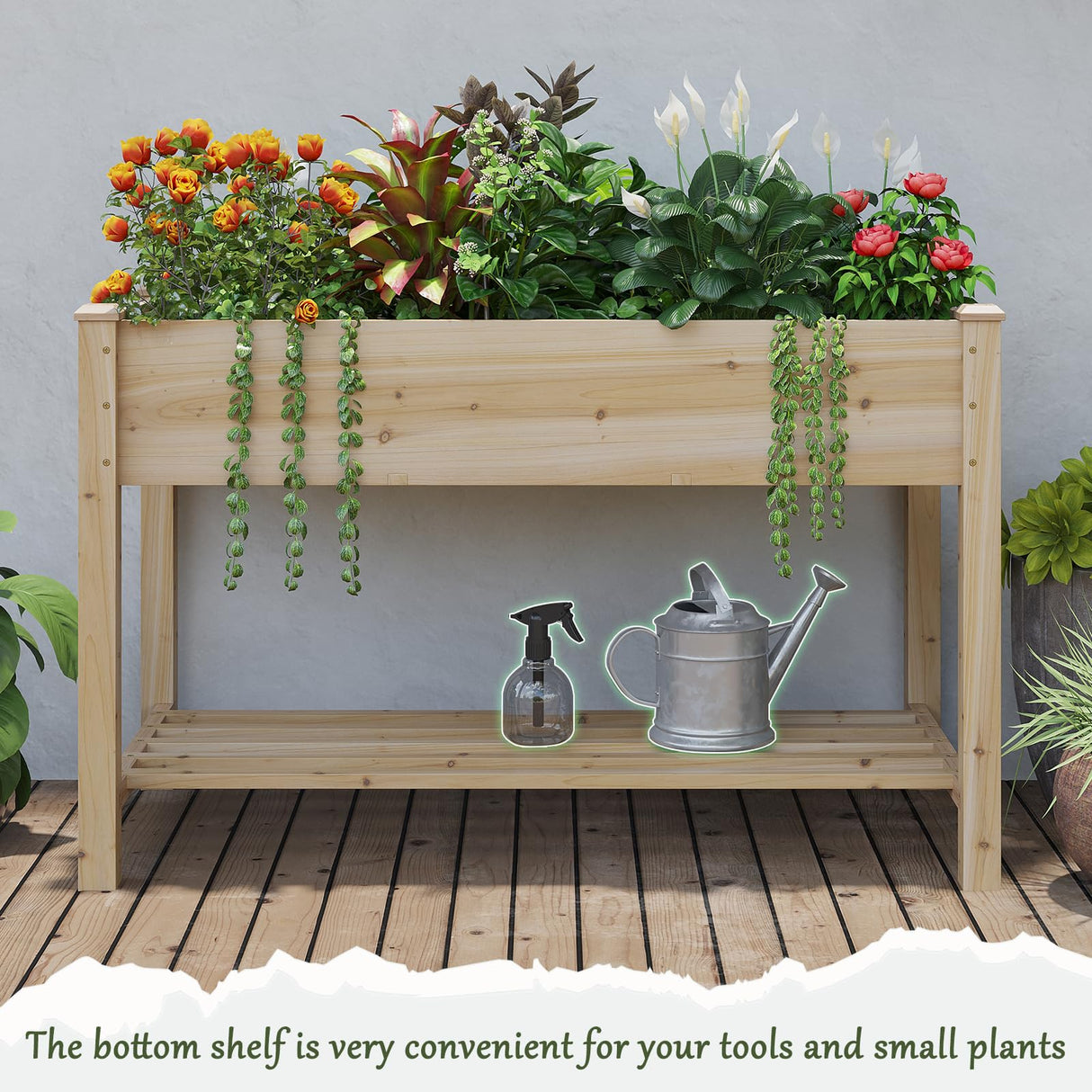 PULIJIAJU Wooden Raised Garden Bed ,Planter Box with Legs, Wooden Planter-Grow Herbs and Vegetables – Naturally Rot-Resistant - Unmatched Strength Lasts Years (HCH-M) PULIJIAJU