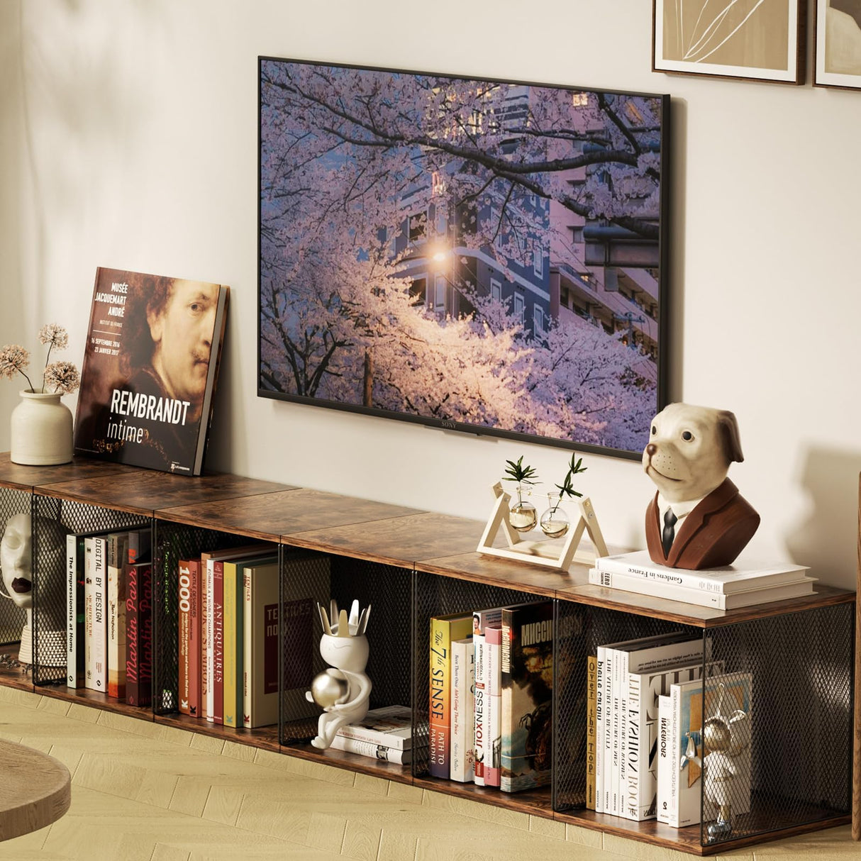 Dmevkic 2 Cube Organizer Book Shelfs DIY Variable Stackable Cube Storage Organizer for Kid Bedroom,Living Room,Small Bookshelf Black Brown Wooden Dmevkic