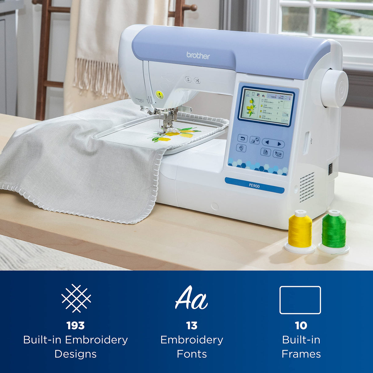 Brother PE900 Embroidery Machine with WLAN, White Brother