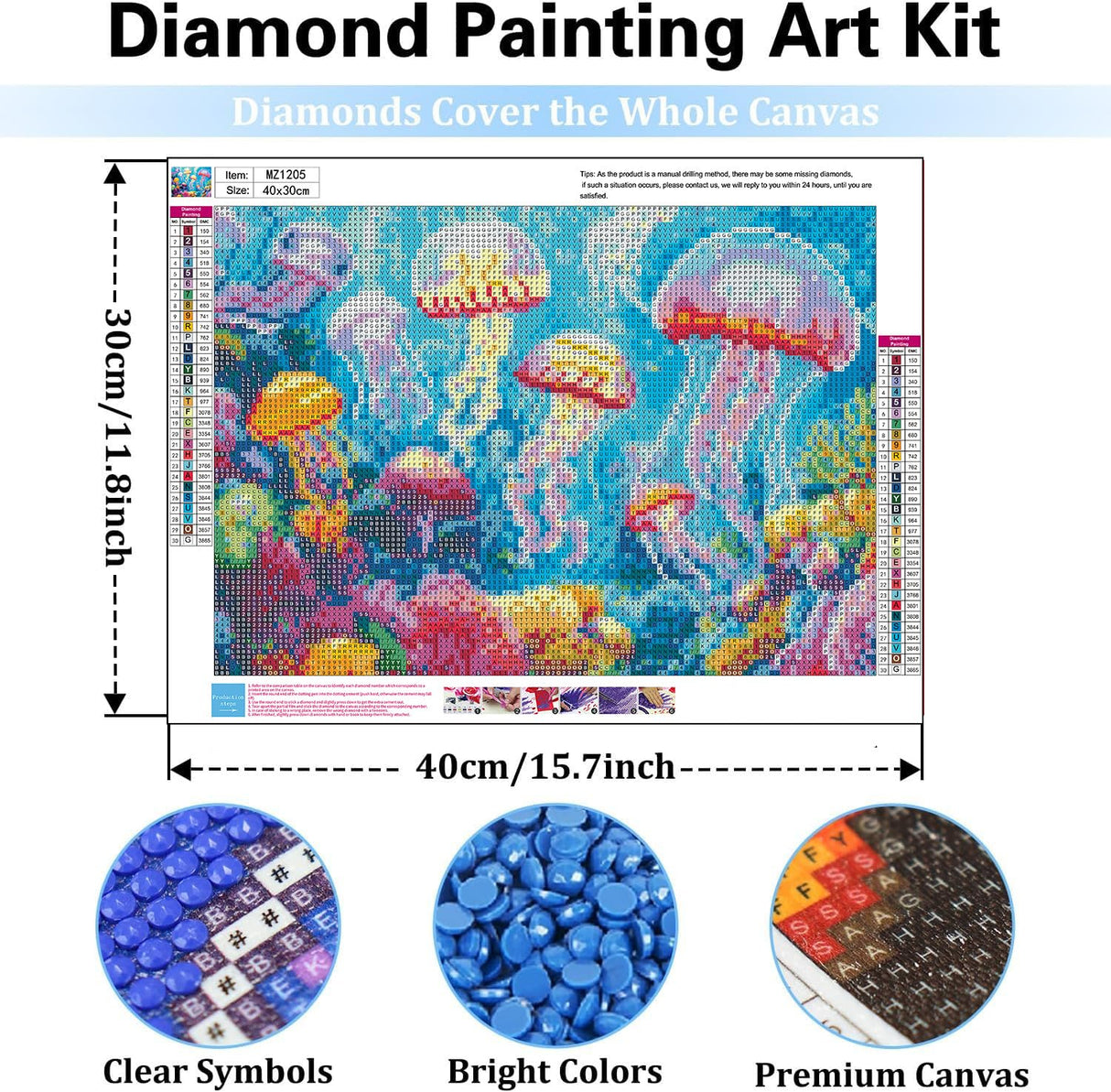 mrpwnle Diamond Art Kits for Adults, Glowing Jellyfish Diamond Painting Kits for Beginners, 5D Diamonds Painting, DIY Full Drill Gem Art Crafts Kit Home Wall Decor Gifts 16x12 inch mrpwnle