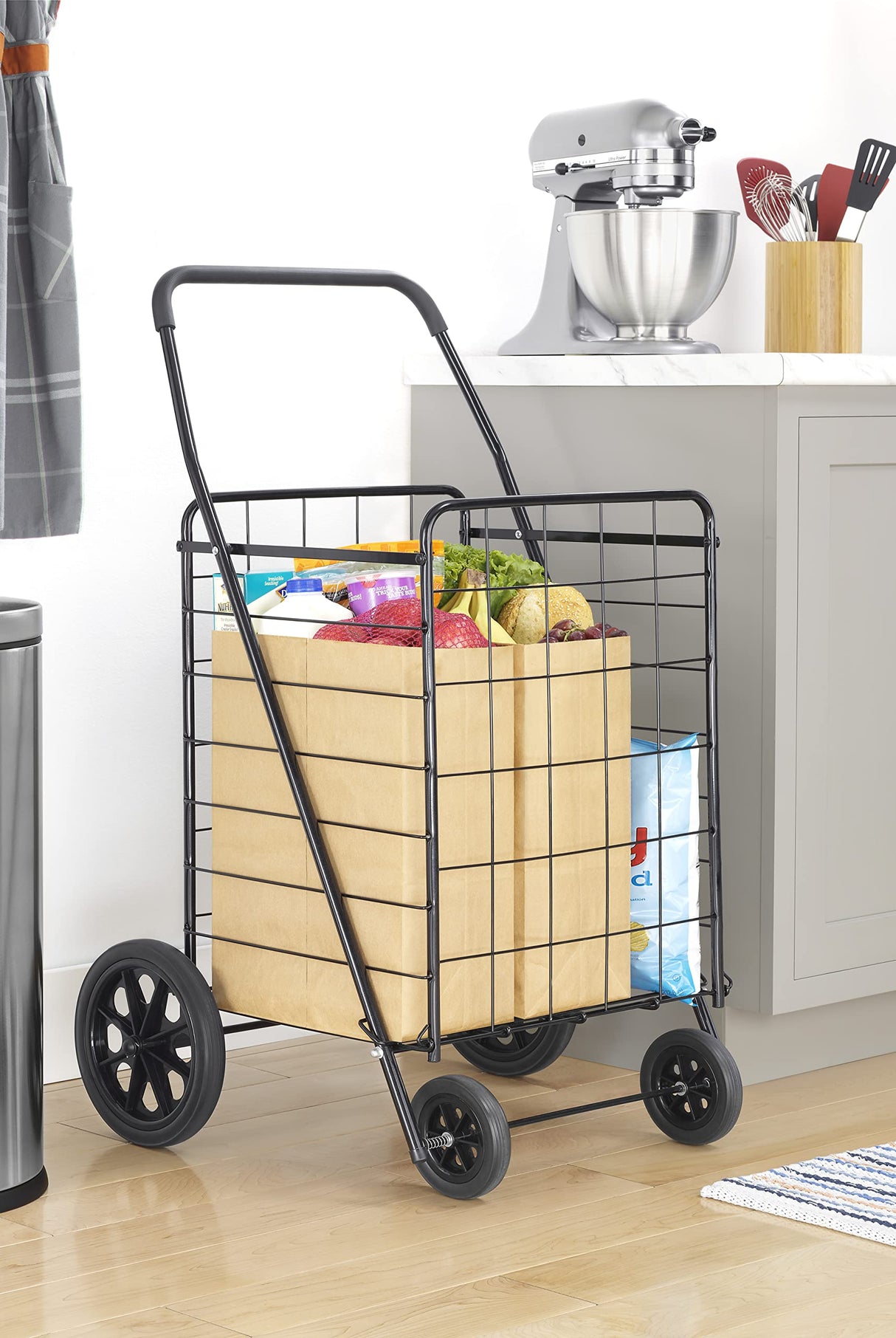 Whitmor Deluxe Utility Cart, Extra Large, Black Whitmor