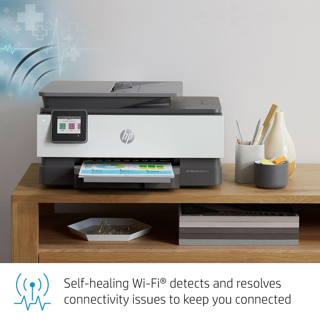 HP OfficeJet Pro 8035 All-in-One Wireless Printer - Includes 8 Months of Ink, HP Instant Ink, Works with Alexa - Basalt (5LJ23A) HP