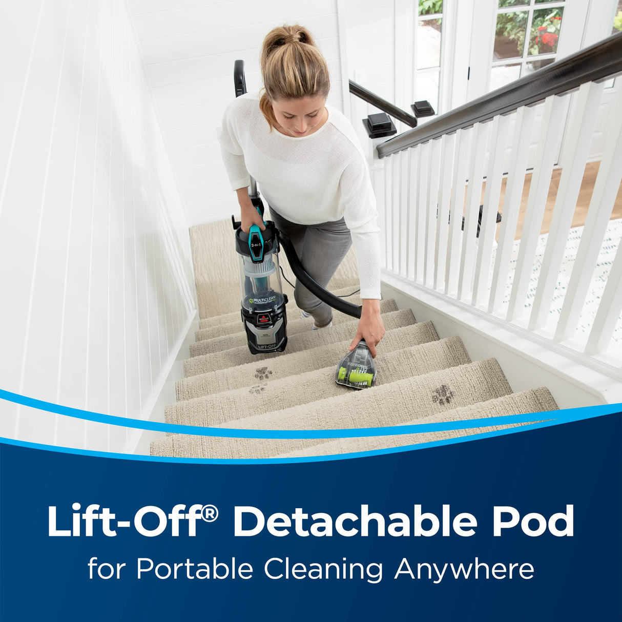 Bissell 2998 MultiClean Allergen Lift-Off Pet Vacuum with HEPA Filter Sealed System, Lift-Off Portable Pod, LED Headlights, Specialized Pet Tools, Easy Empty Dirt Tank Bissell