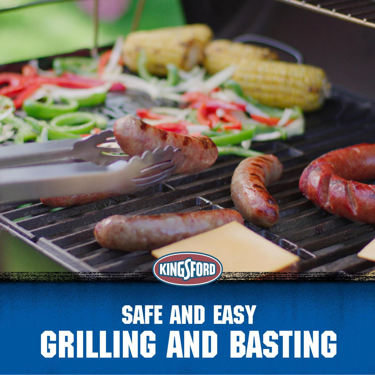 Kingsford Stainless Steel 3 Piece BBQ Tool Set | BBQ Tongs, BBQ Basting Brush, and BBQ Spatula | Rust Resistant Stainless Steel, Grilling Tools for All Grills Kingsford