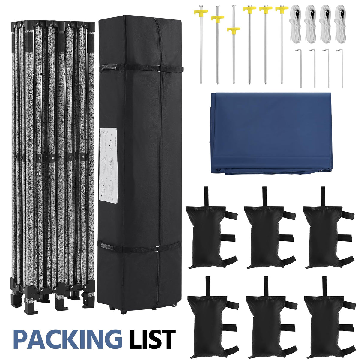 Yaheetech Heavy Duty Pop Up Canopy Tent, 10x20 Commercial Instant Shelter Tent for Wedding, Parties, Adjustable Outdoor Canopy with Wheeled Carry Bag, 6 Sandbags & 10 Stakes, Navy Blue Yaheetech