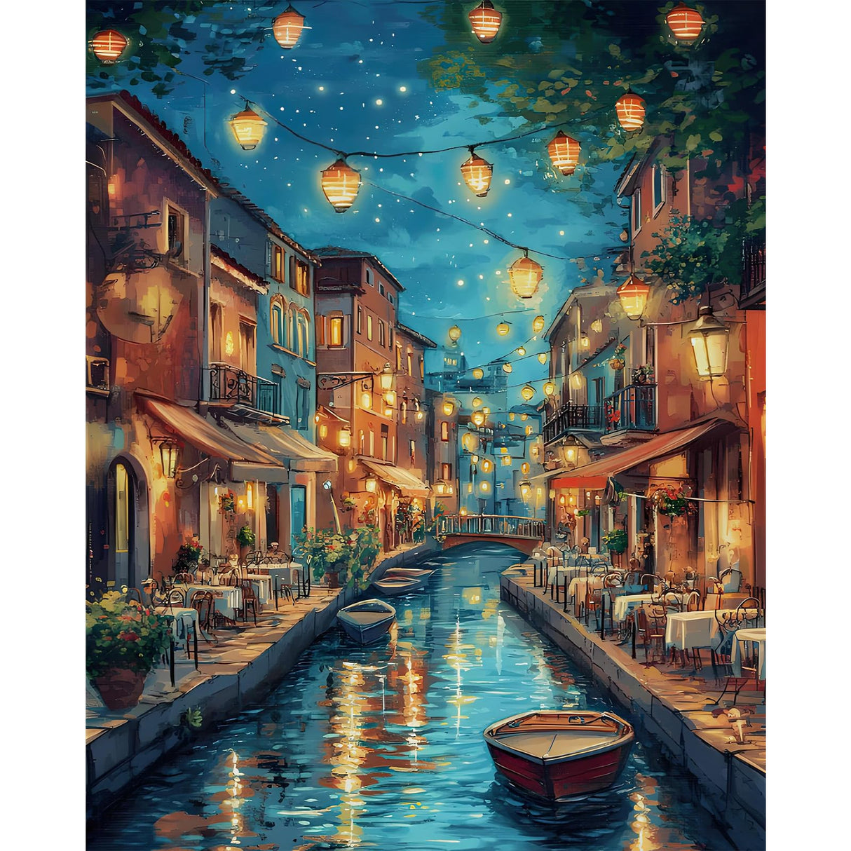 Camocin Paint by Numbers Kit for Adults - Venice Adult Paint by Number Kits on Canvas Without Frame for Beginner, Stream Landscape Oil Painting by Numbers Kit for Gift Home Wall Decor 16x20 InchInch Camocin