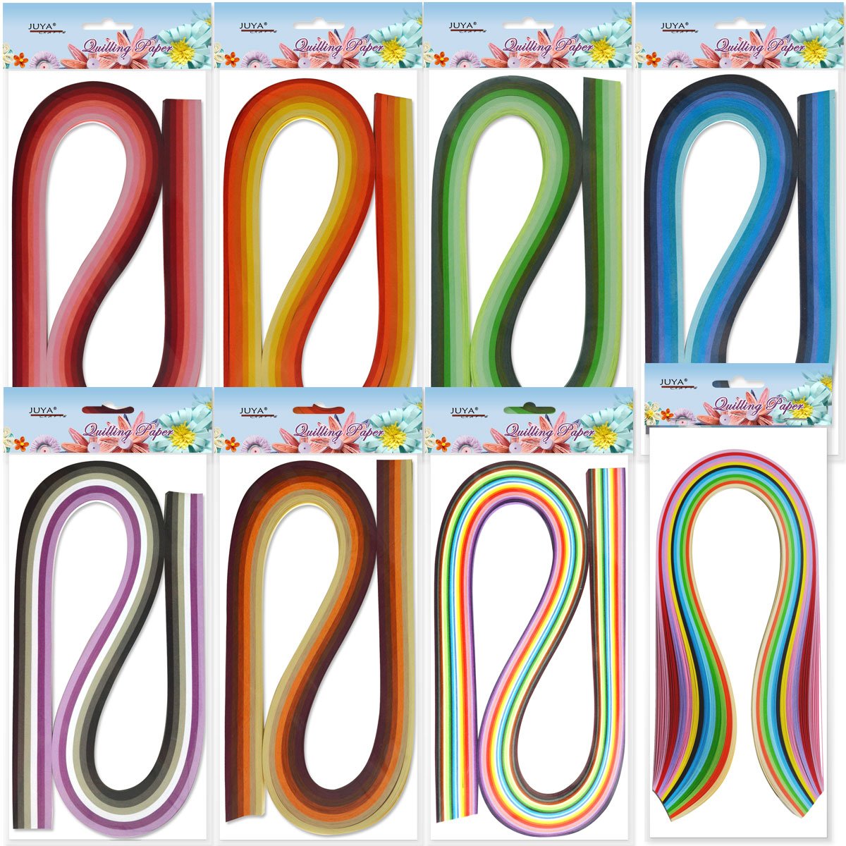 JUYA Paper Quilling Kit with Blue Tools 960 Strips Board Mould Crimper Coach Comb (Paper Width 3mm with Glue) JUYA