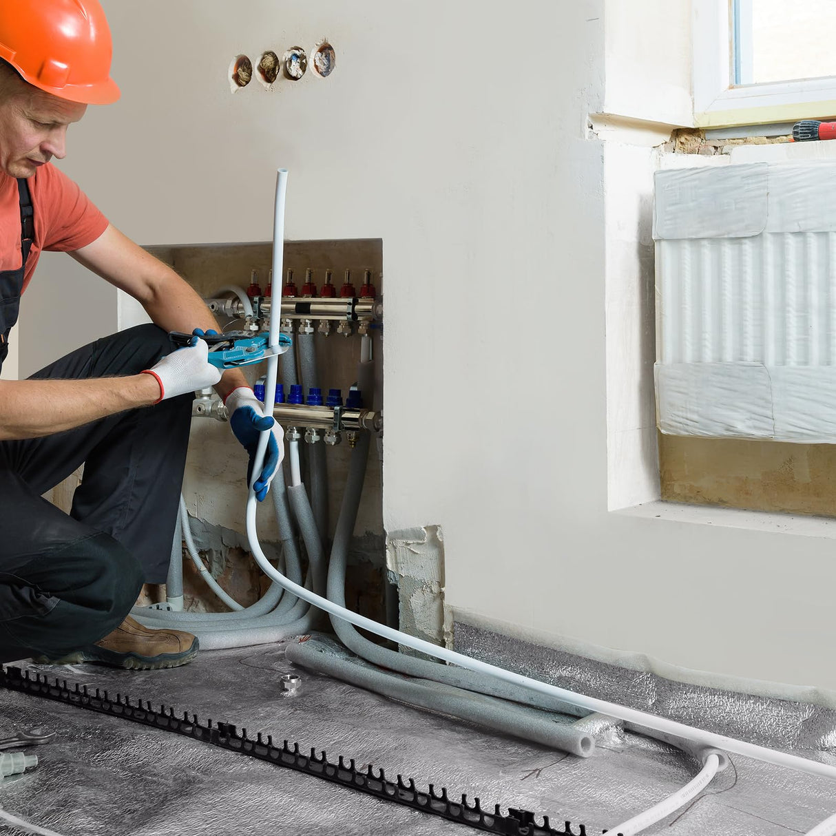 VEVOR PEX Pipe 3/4 Inch, 100 Feet Non-Oxygen Barrier PEX-A Flexible Pipe Tubing for Potable Water, for Hot/Cold Water & Easily Restore, Plumbing Applications with Free Cutter,White VEVOR