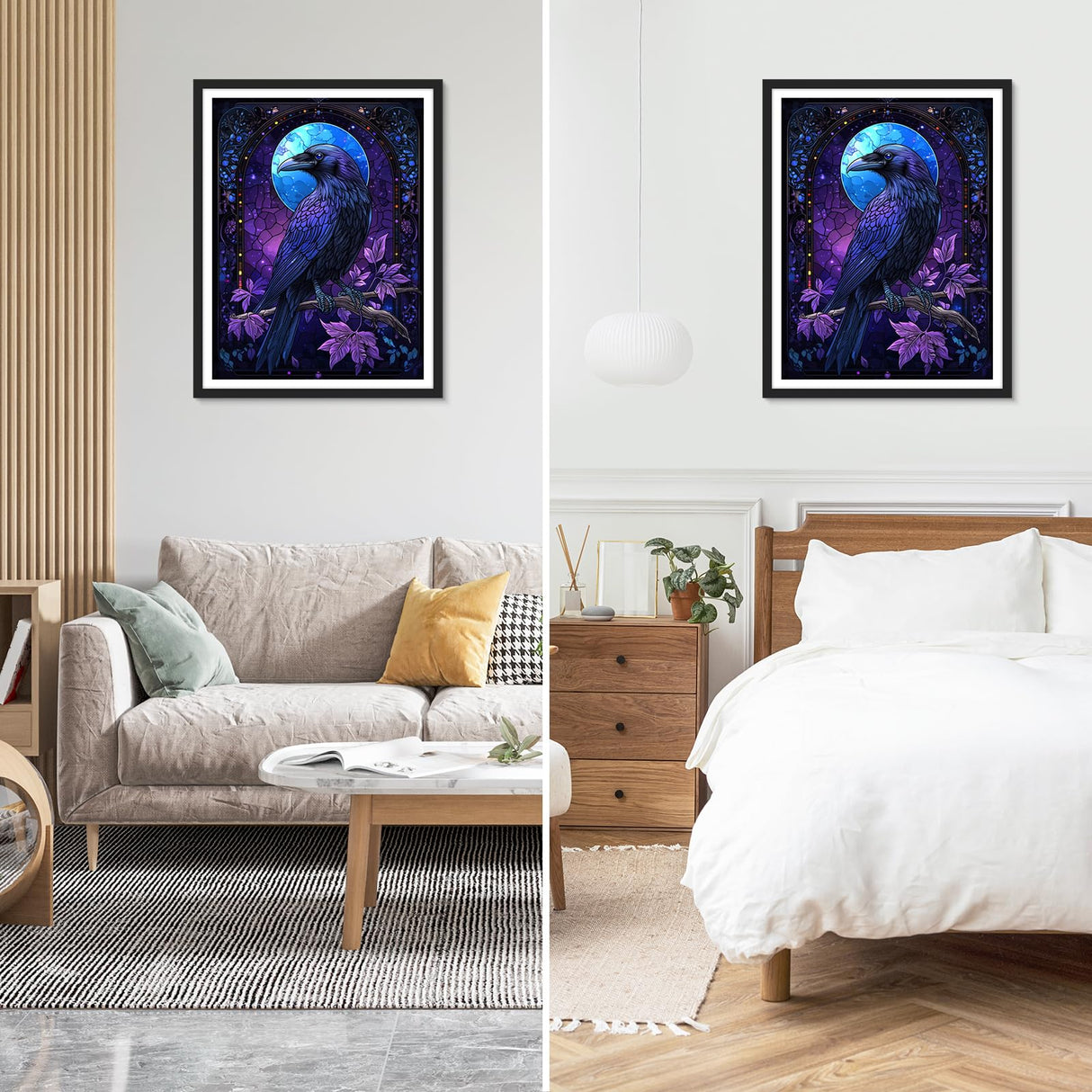 NEWENMO Diamonds Painting Kits for Adults Beginner DIY 5D Crow Diamond Art Paint with Round Diamonds, Full Drill Gem Art Animal Diamonds Painting for Craft Home Wall Decor 12x16 Inch NEWENMO