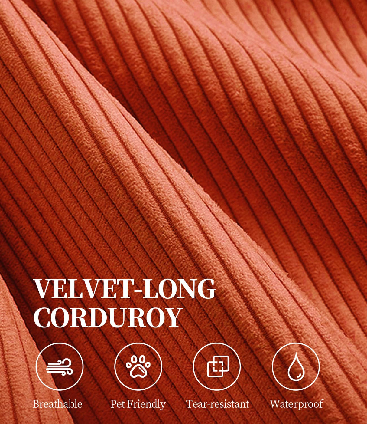 RENDGO 82.67" Folding Sofa Bed Convertable Corduroy Couch King Size Floor Sleeper 4-in-1 DIY Combination Modular Sofas Fold Out Futon Lounge Comfy Foldable Lazy for Living Room-Orange RENDGO