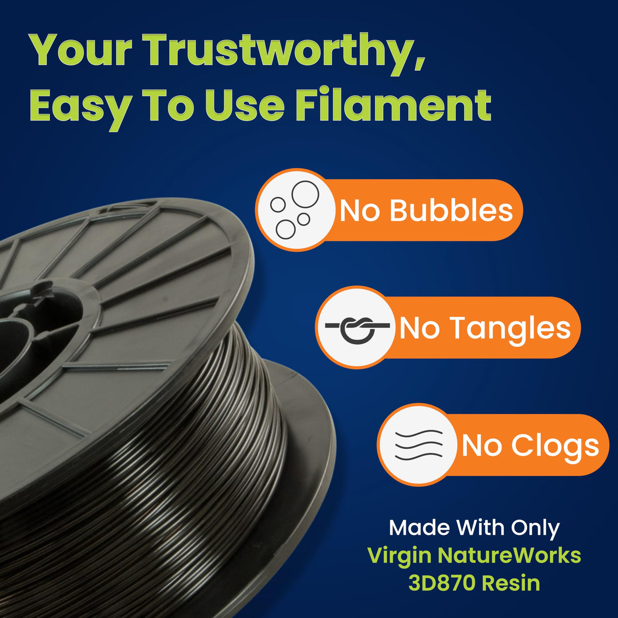 3D-Fuel 3D Filament High Temp Tough Pro PLA+ Midnight Black, 1.75mm, 1 kg +/- 0.02mm Tolerance, Made in USA, Easy to Print and Works with Most 3D Printer Brands 3D-FUEL FUELING YOUR CREATIVITY