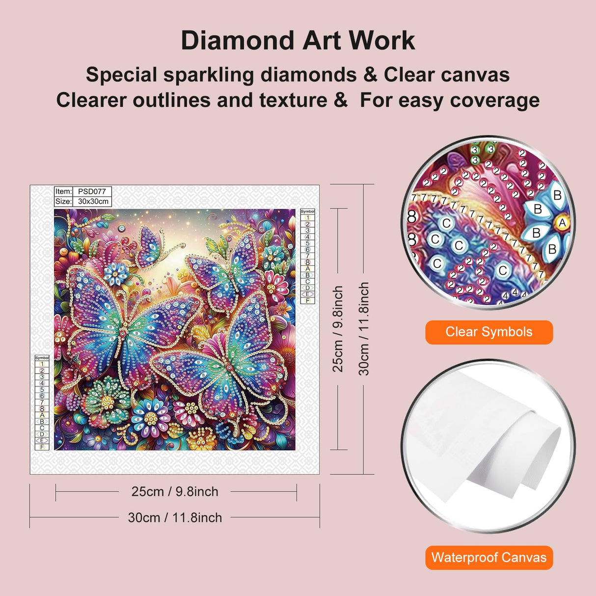 WSLWXSHM 5D Special Shape Diamond Art Kits for Beginners, Diamond Painting Kits for Adults, Crystal Rhinestones Diamond Painting for Home Wall Decoration Gift 12×12inch/30×30cm, Butterfly WSLWXSHM