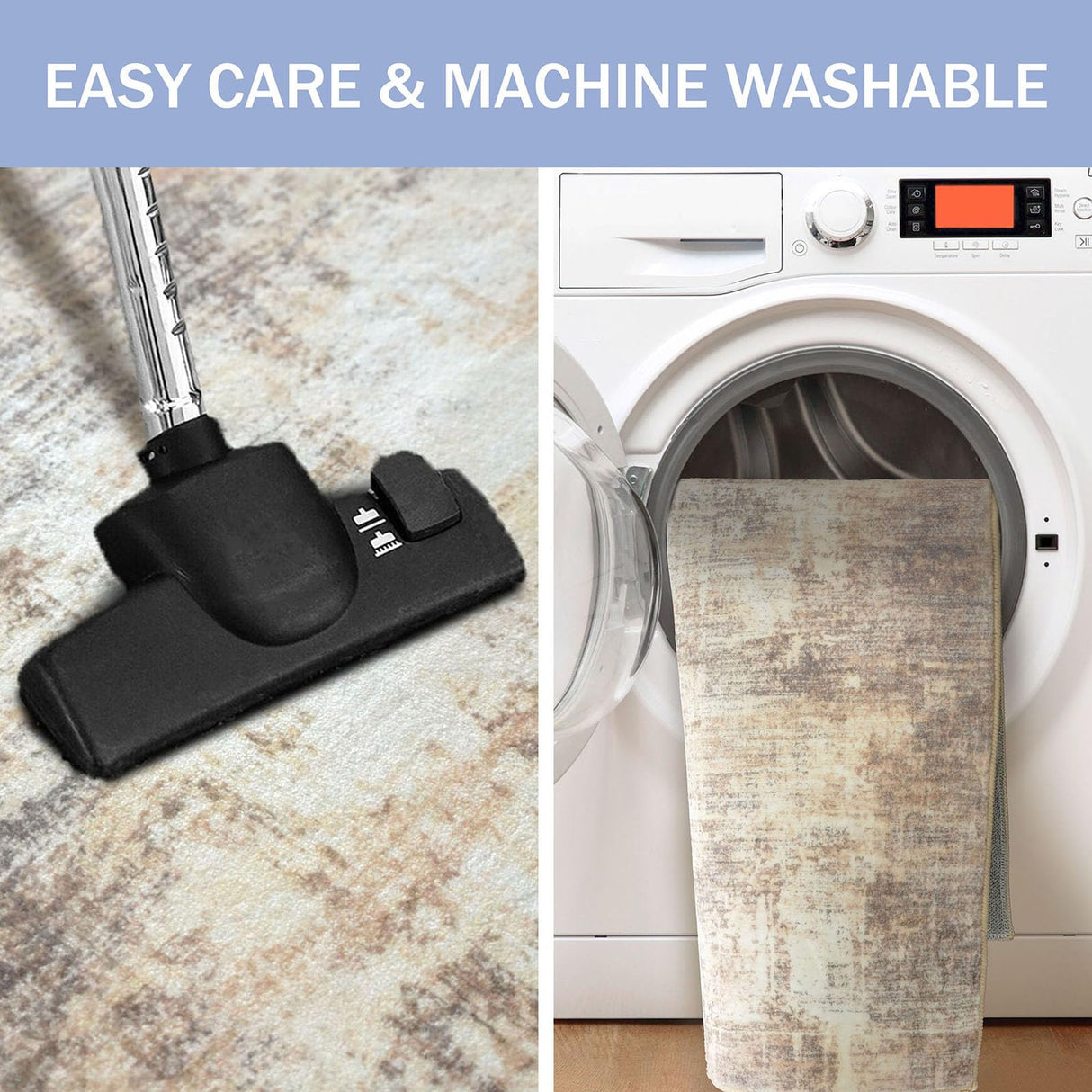 IOHOUZE Abstract Runner Rug 2x6 Ft Washable Runners for Hallways, Non Slip Kitchen Runner Printed Faux Wool Entryway Runner Indoor, Modern Abstract Floor Carpet for Hall Kitchen Bedroom, Beige Brown IOHOUZE