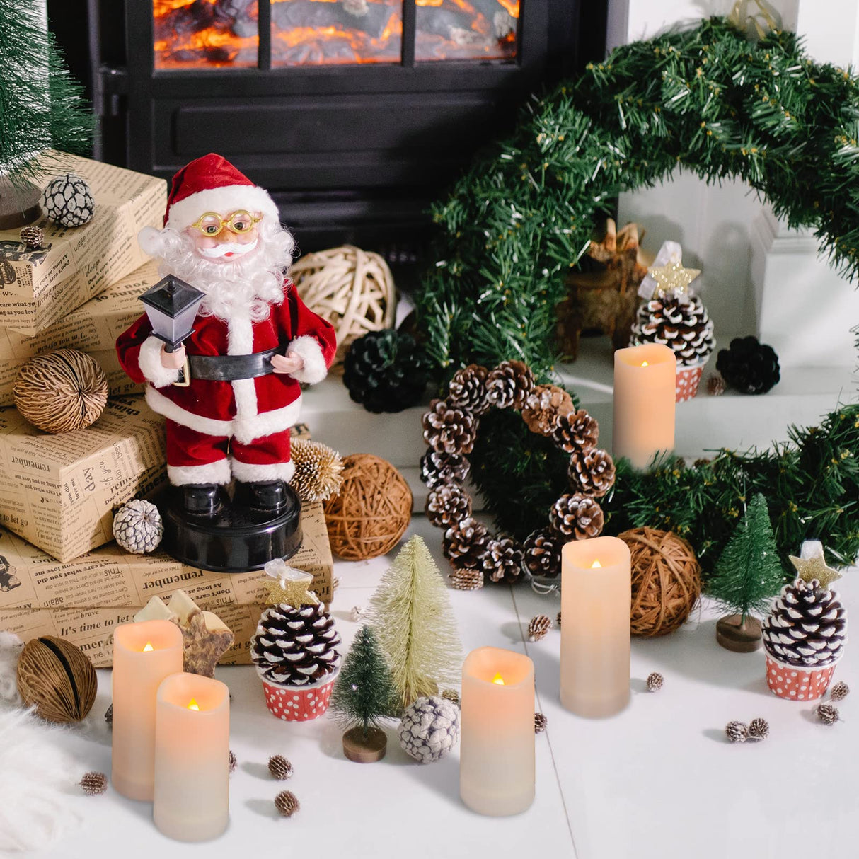 Aignis Flameless LED Candles Battery Operated with 10-Key Remote and Timer, Outdoor Indoor Waterproof for Home/Birthday/Wedding/Holiday Décor, Exquisite Set of 12 (D 2.2'' x H 4''/5''/6''/7'') Aignis