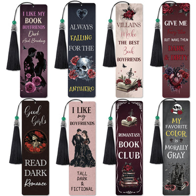Sitsink Gothic Diamond Art Bookmarks - 8 Pcs Dark Romance Diamond Painting Bookmarks Horror Halloween Christmas Gifts for Women DIY Gem Art Rhinestone Crafts Kit for Women