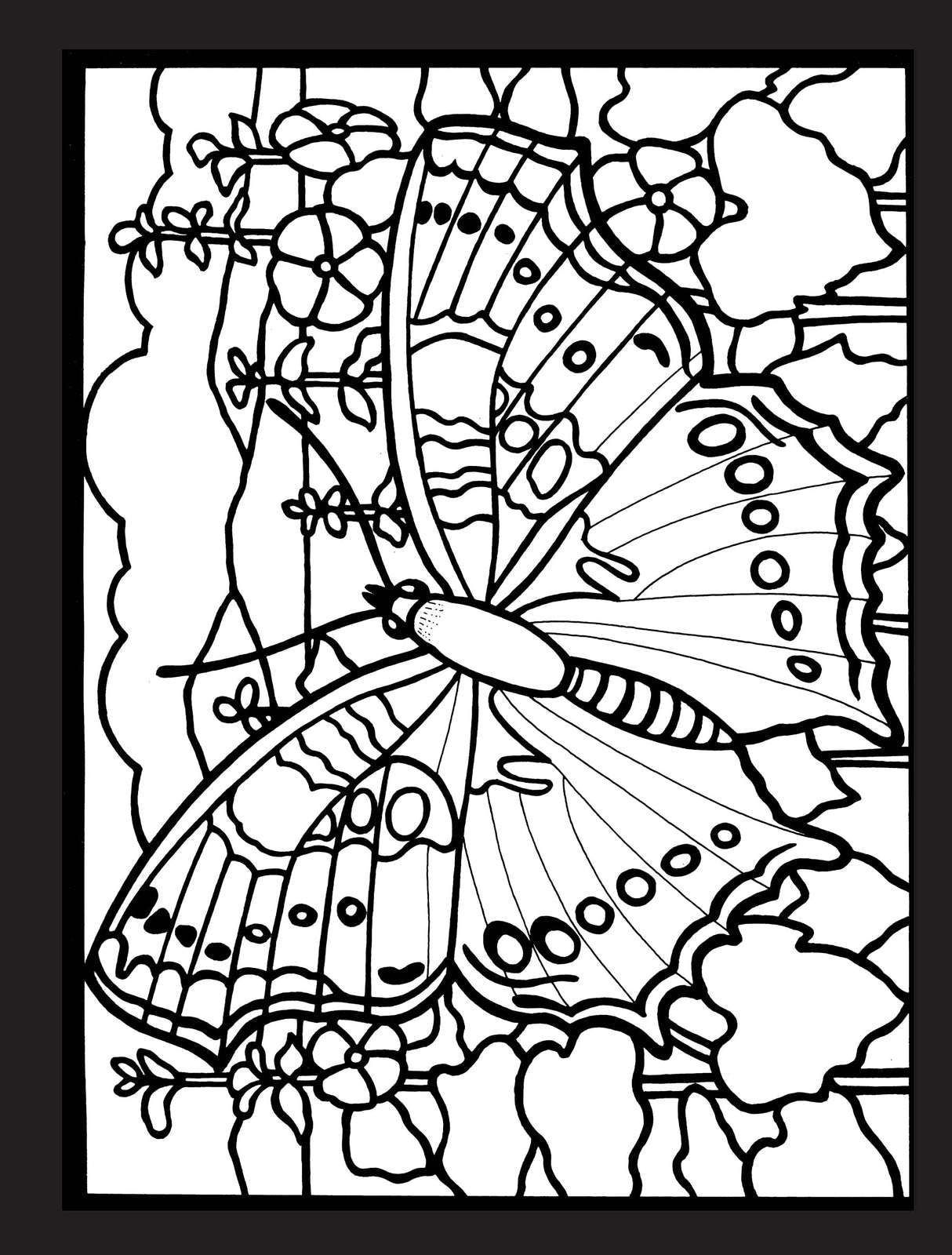 Beautiful Butterflies Stained Glass Coloring Book Dover Publications