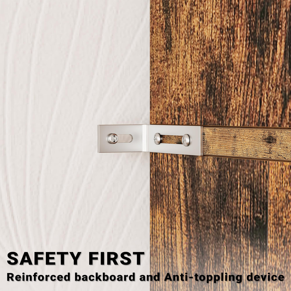 IRONCK Kitchen Pantry 72" Height, with 8 Hanging Shelves, 2 Drawers and Open Storage Cabinet, Freestanding Cupboard for Dining Room Living Room,Vintage Brown IRONCK