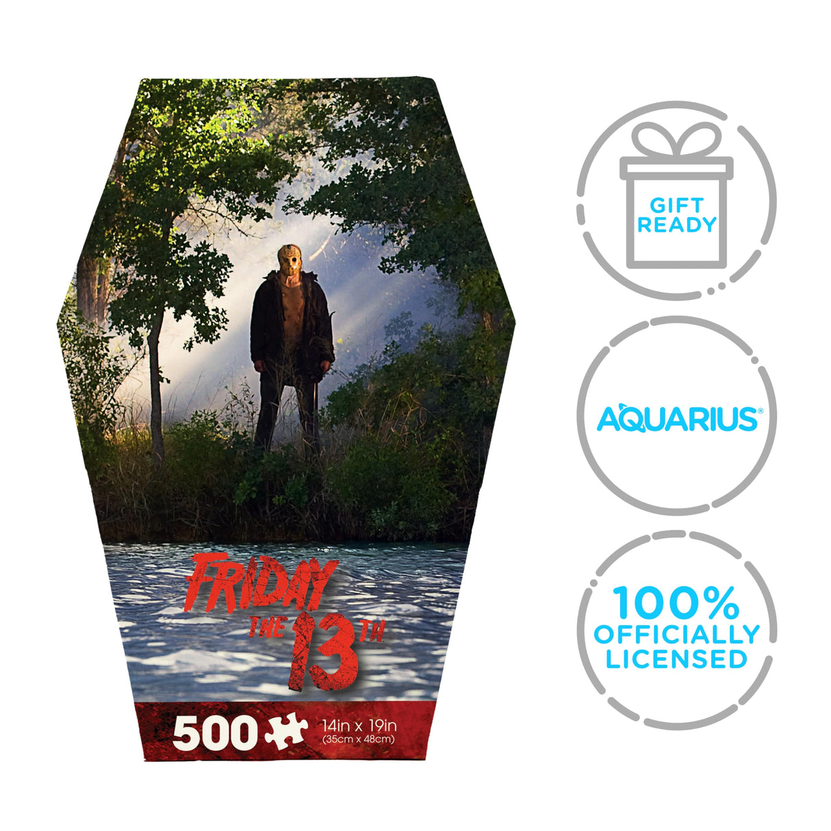AQUARIUS Friday The 13th 500pc Puzzle (500 Piece Jigsaw Puzzle) - Glare Free - Precision Fit - Officially Licensed Friday The 13th Movie Merchandise & Collectibles - 14x19 Inches AQUARIUS
