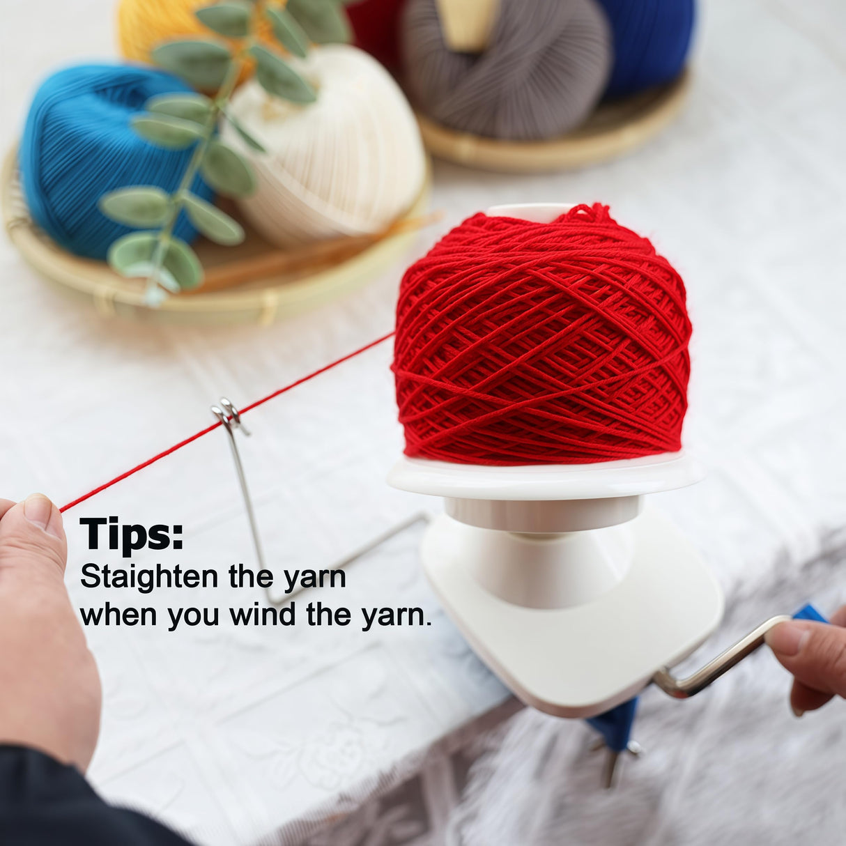 Yarn Winder - Fast & Easy Yarn Ball Winder Tool, No Setup Required Yarn Cake Winder, Portable Manual Yarn Winder for Crocheting & Knitting Missraza