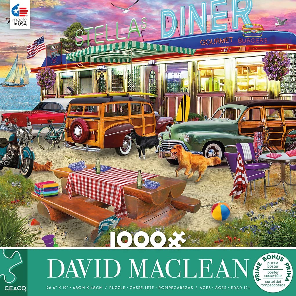 Ceaco - David Maclean - Beach Diner - 1000 Piece Jigsaw Puzzle Ceaco