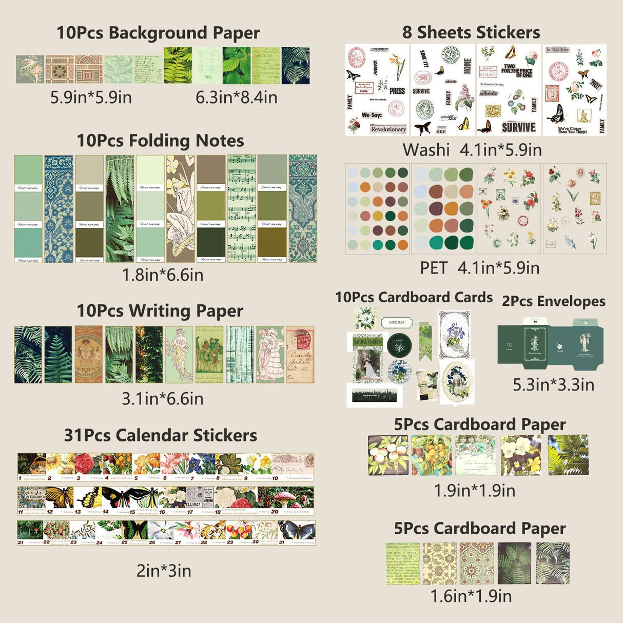 YagCu Scrapbook Kit for Beginners, Aesthetic Junk Journal Supplies, Scrapbooking and Journaling Materials, Bullet Journals Stationery, Planner DIY Arts Craft, Women Adults YagCu