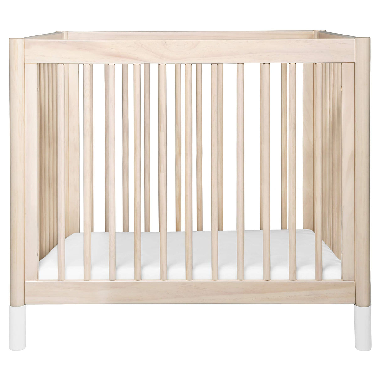Babyletto Gelato 4-in-1 Convertible Mini Crib in Washed Natural and White, Greenguard Gold Certified babyletto