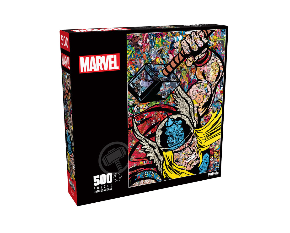 Buffalo Games - Marvel - Thor Collage - 500 Piece Jigsaw Puzzle for Adults -Challenging Puzzle Perfect for Game Nights - Finished Size is 21.25 x 15.00 Buffalo Games