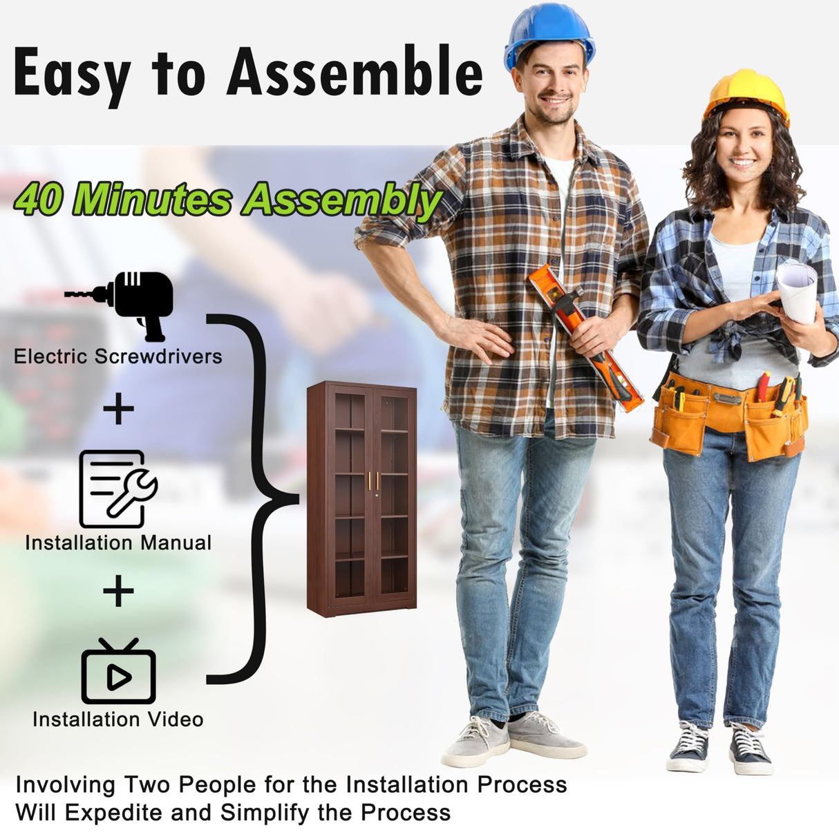 UNICOLY Storage Cabinet with Doors and Shelves, Display Cabinet with Glass Doors, Pantry Cabinet, Curio Cabinet with Locking Doors, Metal Storage Cabinet for Kitchen,Living Room 71” H Brown UNICOLY