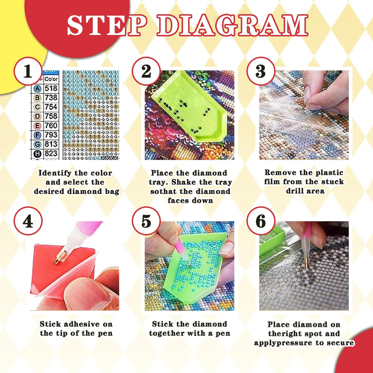 Leatrice 6 Pack Diamond Painting Kits for Adults 5D Diamond Art Kits Gem Dots Paintings Round Full Drill Beginners Women DIY for Home Kitchen Wall Decor 11.8x15.7 Inches Chic Leatrice