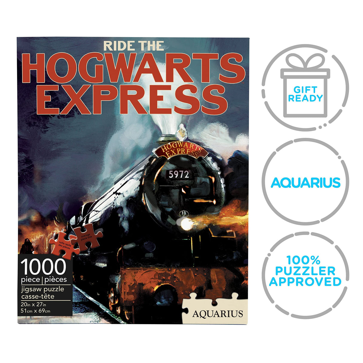 AQUARIUS Harry Potter Puzzle Hogwarts Express Train (1000 Piece Jigsaw Puzzle) - Officially Licensed Harry Potter Merchandise & Collectibles - Glare Free - 20 x 27 Inches AQUARIUS