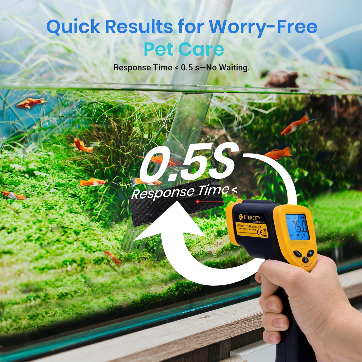 Etekcity Infrared Thermometer Temperature Gun 1080, -58ยฐF to 1130ยฐF for Meat Food Pizza Oven Griddle Accessories, Heat Gun for Cooking, Kitchen, Fridge, Reptile,BBQ Etekcity