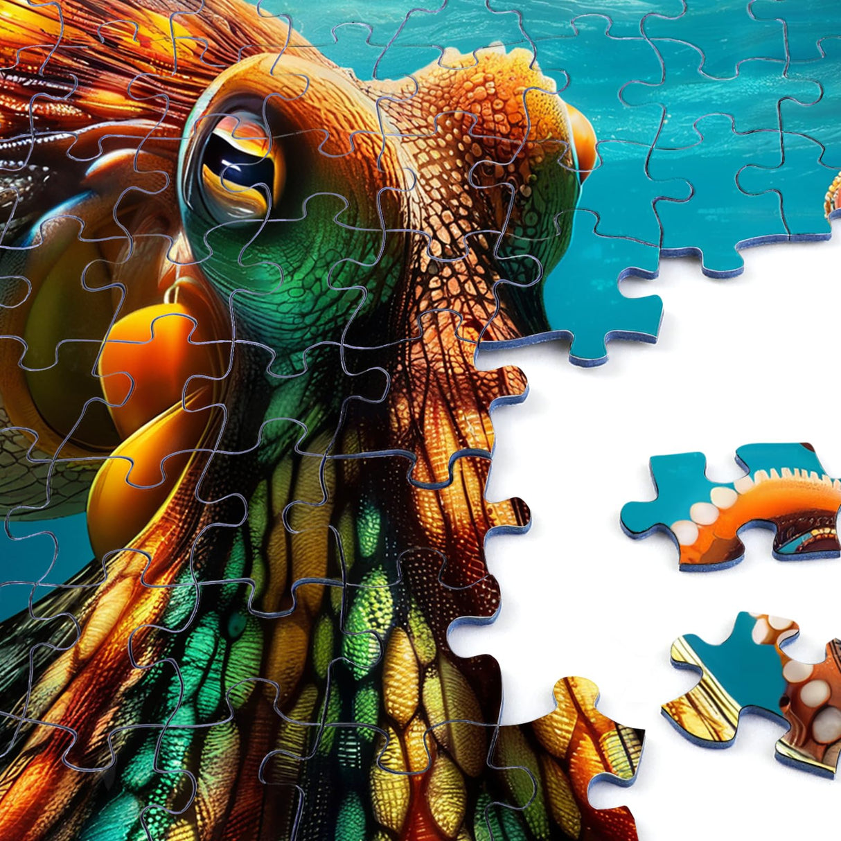 Rocorose Octopus Puzzles for Adults 1000 Pieces, Deep Blue Sea Ocean Exploration Theme Jigsaw Puzzle, Nature Marine Artwork Challenging Family Activity Puzzle Game Rocorose