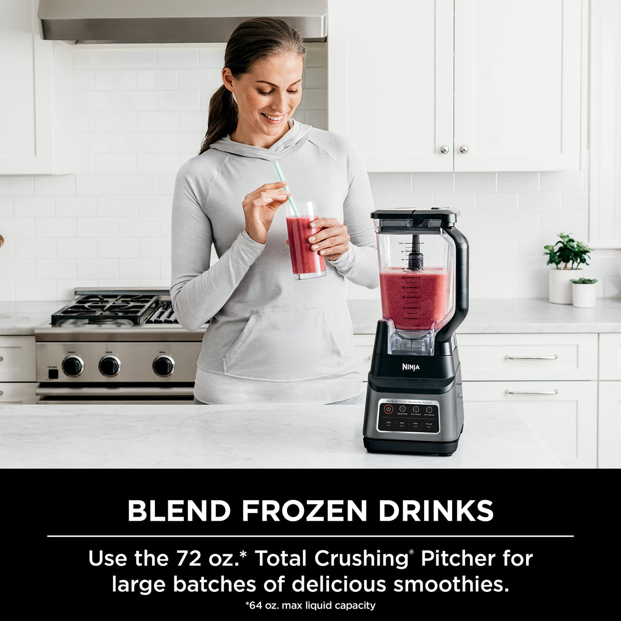Ninja BN701 Professional Plus Blender, 1400 Peak Watts, 3 Functions for Smoothies, Frozen Drinks & Ice Cream with Auto IQ, 72-oz.* Total Crushing Pitcher & Lid, Dark Grey Ninja