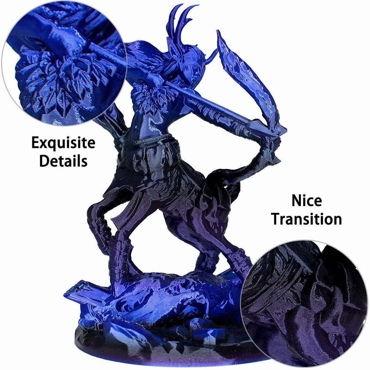 3D Printer Filament, PLA Filament 1.75mm, Silk Black Blue Color Changing, Silk PLA Filament, 3D Printing Filament 1.75 +/-0.02mm, 1kg OVVNYXE