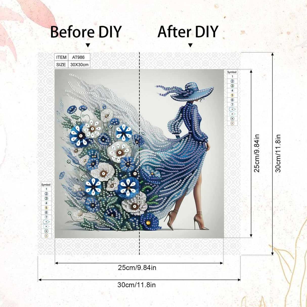 Diamond Art Painting Kit, Pretty Dress Fashion Ladies 5D DIY Special Shape Mosaic Crafts for Beginners and Adults, can be gifted to family and friends, great for decorating home and office walls Tontut