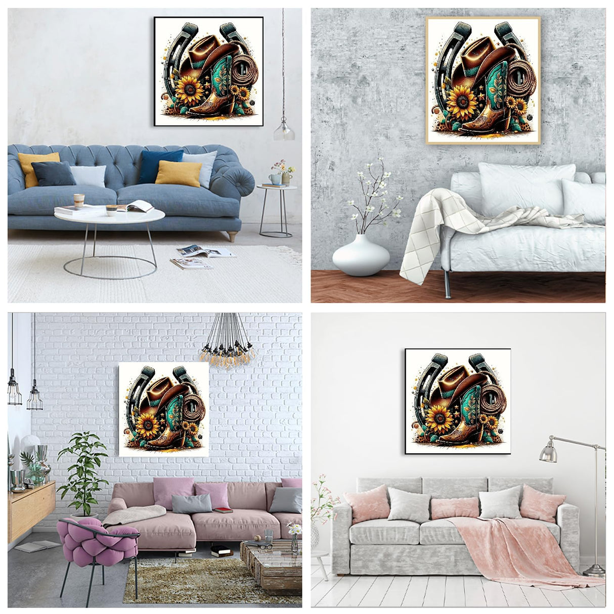 JFYHAB Diamond Painting Kits for Adults, Cowboy 5D Diamond Art Kits for Beginner DIY Full Drill Diamond Dots Crystal Craft Kits for Home Wall Decor Gifts 11.8x11.8 inch JFYHAB