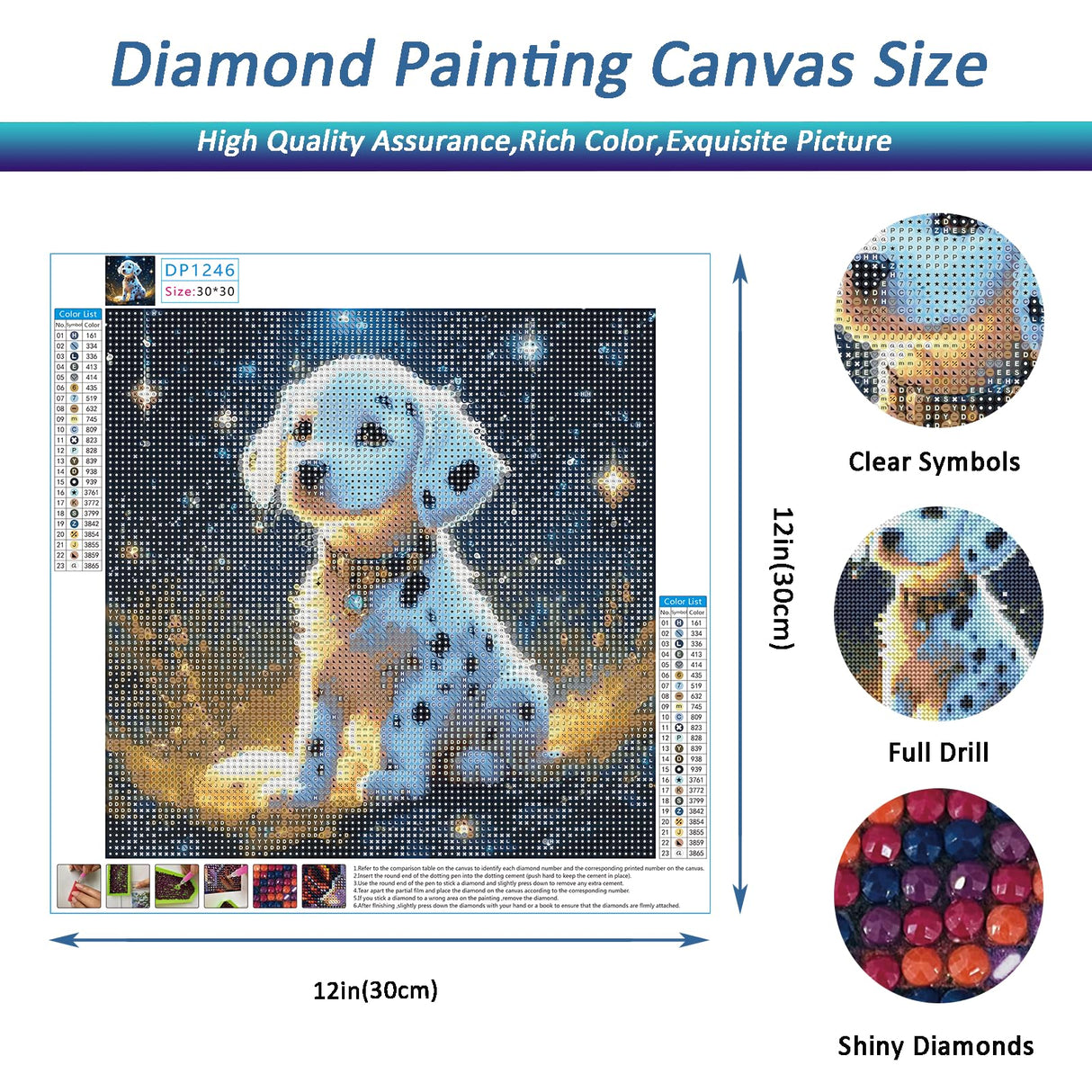 Auremi Diamond Art Painting Kits for Adults, 5D Spotted Dog Diamond Painting Kits for Adults Beginners DIY Full Drill Animal Diamond Dots Crystal Craft Kits for Home Wall Decor Gifts 12x12 inch Auremi