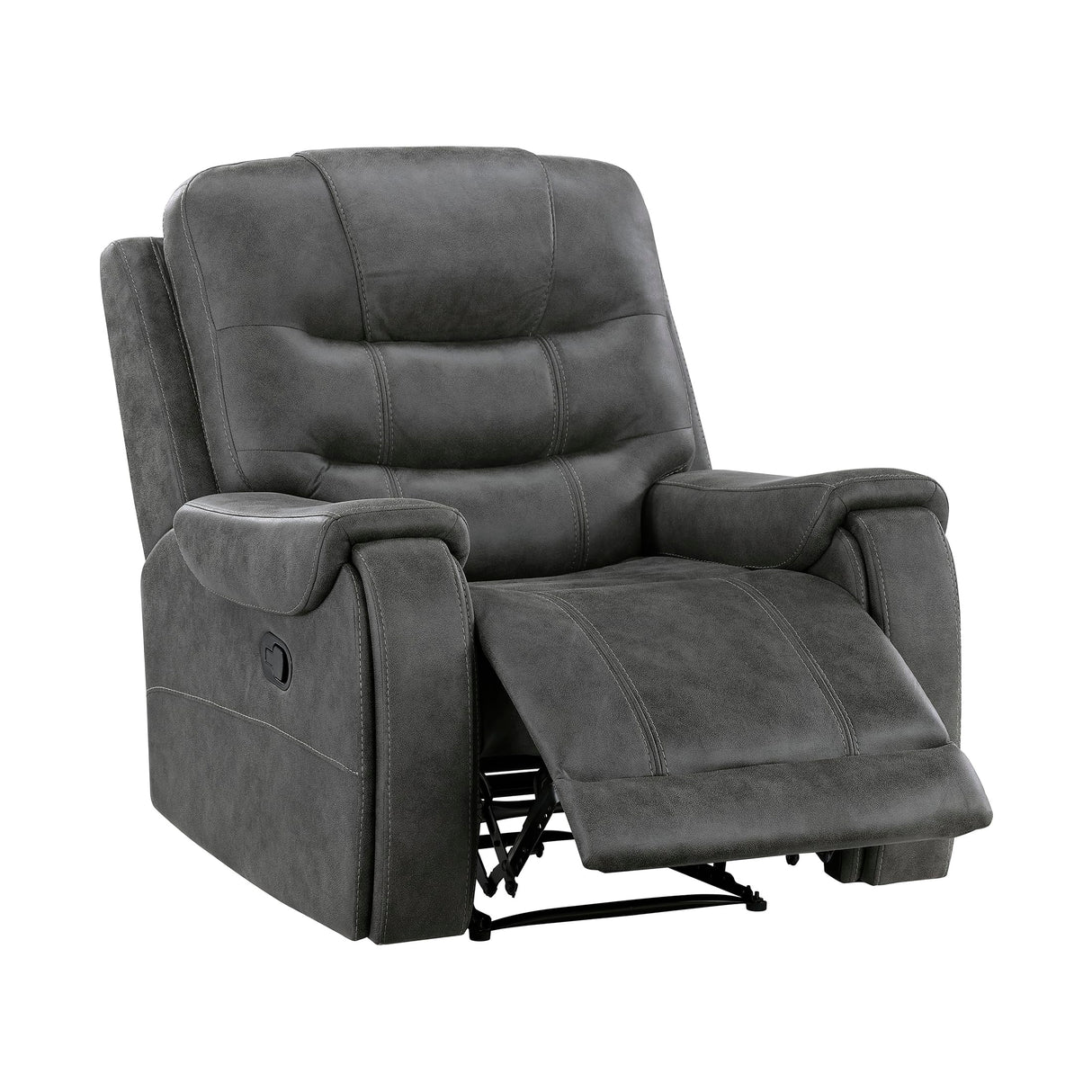 Lexicon Manual Recliner Chair, Home Theater Seating Recliner Armchair, Polished Microfiber Wall Hugger Manual Reclining Sofa Chair for Living Room/Office/Apartment, Dark Gray Lexicon