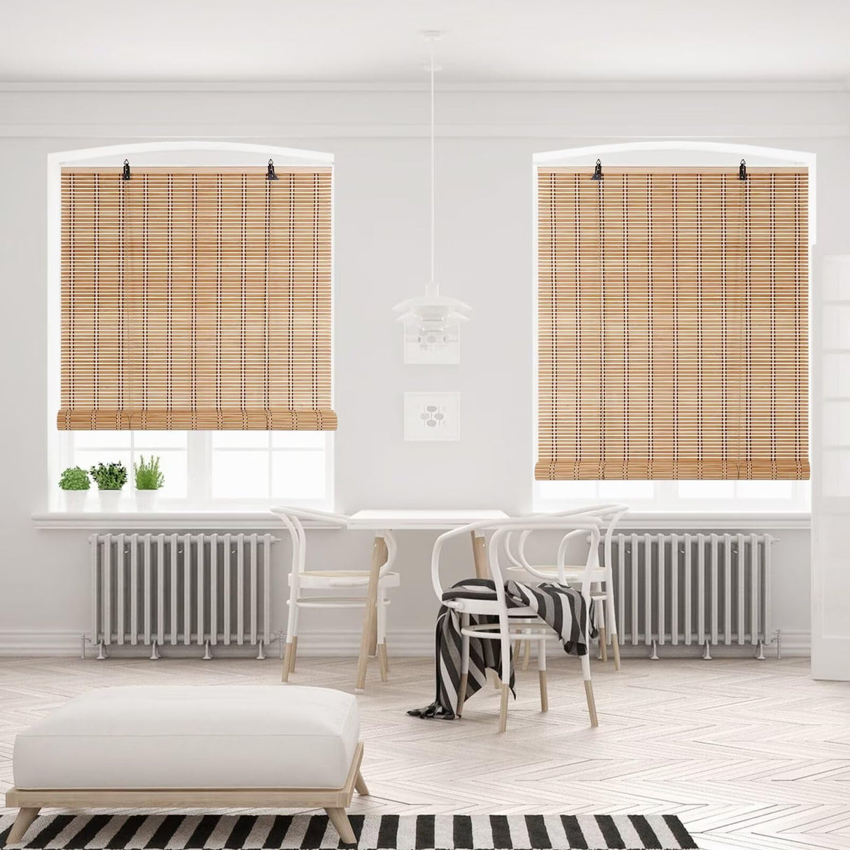 Bamboo Blinds for Interior Windows, Easy to Install Bamboo Shades for Indoor Windows, Custom Roller Shades for Indoor Window and Outdoor Patio, 23" W x 48" H BAYUE