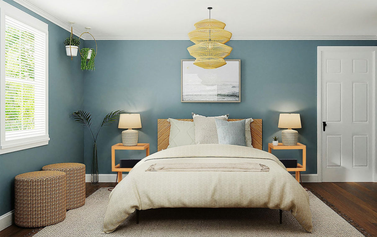 Bamboo Bed Side Table with Charging Station, Modern Boho Bedroom Nightstand with Tempered Glass Top, S Shape 3 Tier End Table Sofa Side Table with Wheels for Living Room, Bedroom, Easy Assembly DOKYW