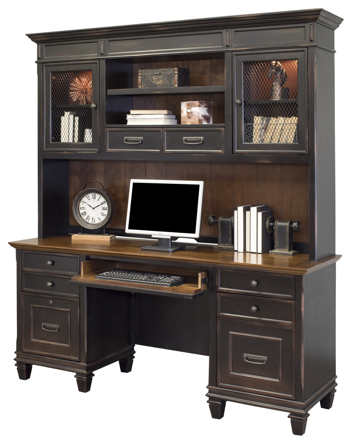 Martin Furniture Hartford Hutch, Brown - Fully Assembled Martin Furniture