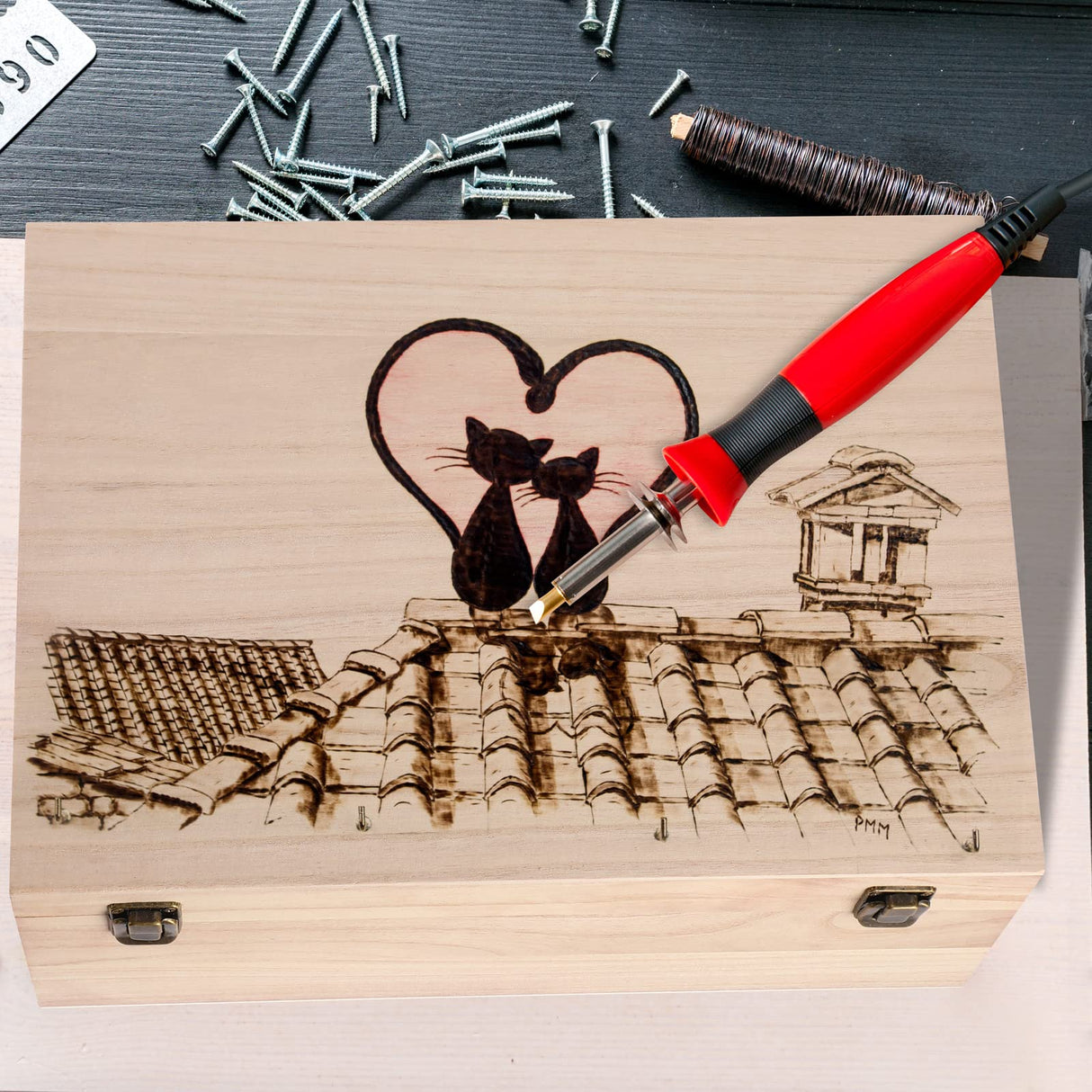 Wesiti 2 Pcs Unfinished Wooden Box 14 x 10 x 6.5 Inch Treasure Chest Craft Box with Hinged Lid Rustic Large Paint Box Stash Crate for Storage Carving DIY Gift Wesiti