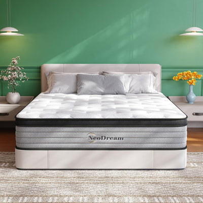 NeoDream Full Size Mattress, 12 Inch Full Mattress in a Box, Hybrid Matress with Memory Foam & Individual Pocket Springs, Edge Support, Motion Isolation, Pressure Relief