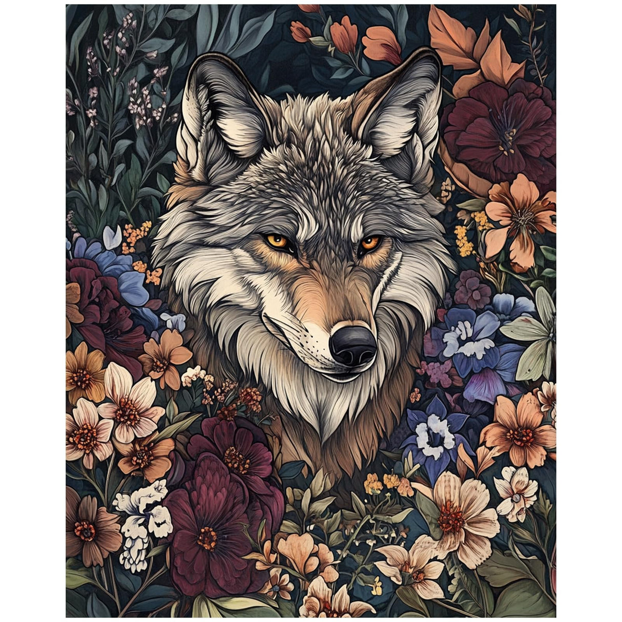 XTCIXAL Wolf Paint by Numbers Kit for Adults, Wolf Paint by Number for Adults, Beginners Acrylic Canvas Painting Kits for Home Wall Decor 16x20 Inch XTCIXAL